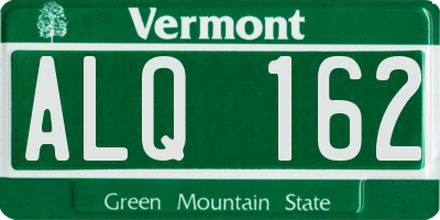 VT license plate ALQ162