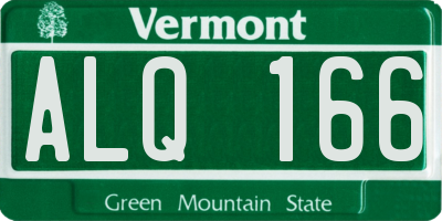 VT license plate ALQ166