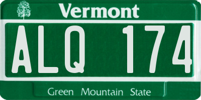 VT license plate ALQ174