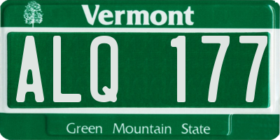 VT license plate ALQ177