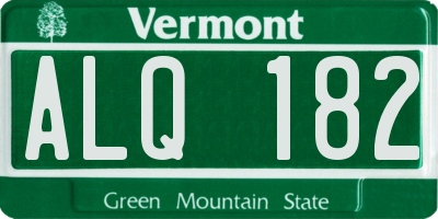 VT license plate ALQ182