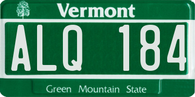 VT license plate ALQ184