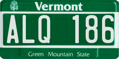 VT license plate ALQ186