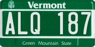 VT license plate ALQ187