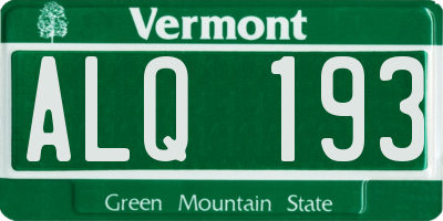 VT license plate ALQ193