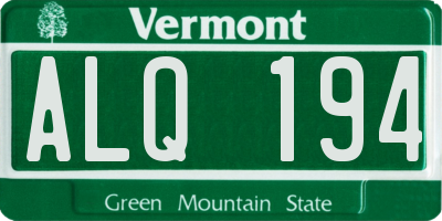 VT license plate ALQ194