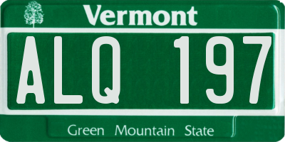 VT license plate ALQ197