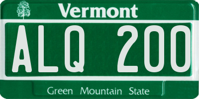 VT license plate ALQ200