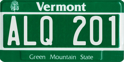 VT license plate ALQ201