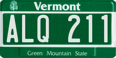 VT license plate ALQ211