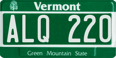 VT license plate ALQ220