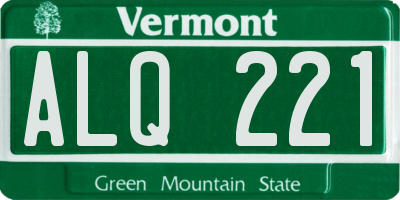 VT license plate ALQ221