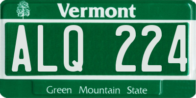VT license plate ALQ224