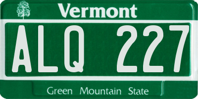 VT license plate ALQ227