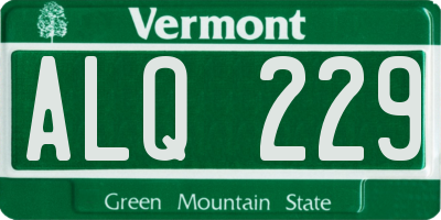 VT license plate ALQ229