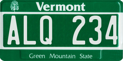 VT license plate ALQ234
