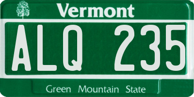 VT license plate ALQ235