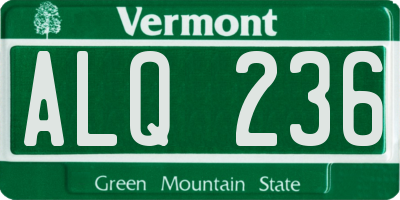 VT license plate ALQ236