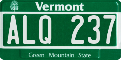 VT license plate ALQ237