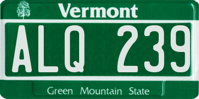VT license plate ALQ239