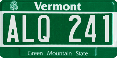 VT license plate ALQ241