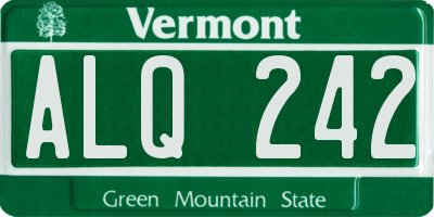 VT license plate ALQ242
