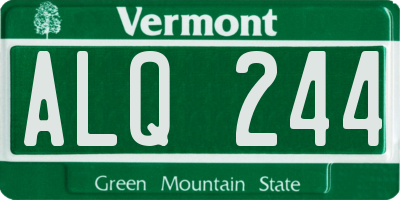 VT license plate ALQ244