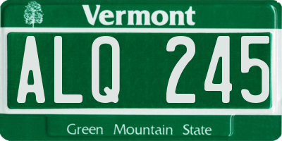 VT license plate ALQ245
