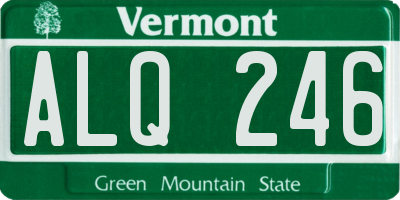 VT license plate ALQ246