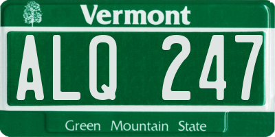 VT license plate ALQ247