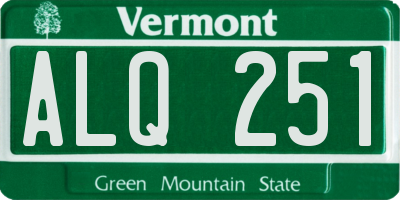 VT license plate ALQ251