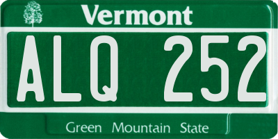 VT license plate ALQ252