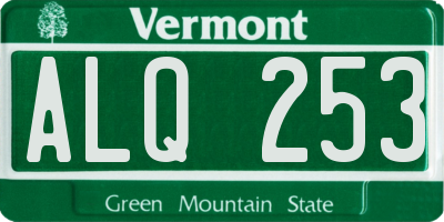 VT license plate ALQ253