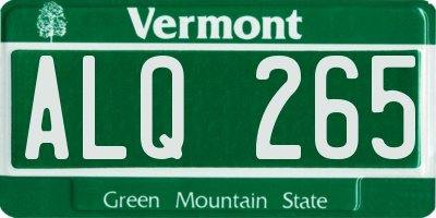 VT license plate ALQ265