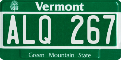 VT license plate ALQ267
