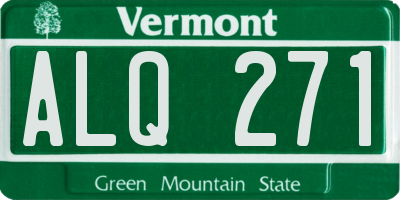 VT license plate ALQ271