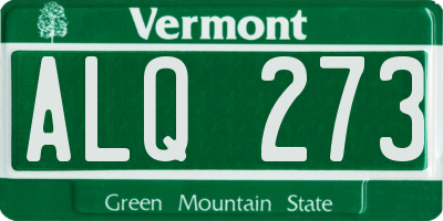 VT license plate ALQ273