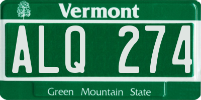 VT license plate ALQ274
