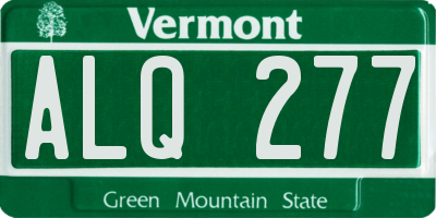 VT license plate ALQ277