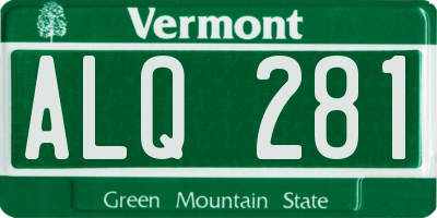 VT license plate ALQ281