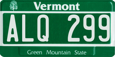 VT license plate ALQ299