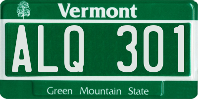 VT license plate ALQ301