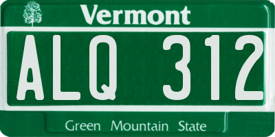 VT license plate ALQ312