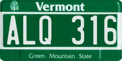 VT license plate ALQ316