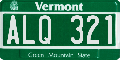 VT license plate ALQ321