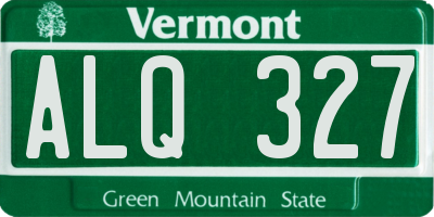 VT license plate ALQ327