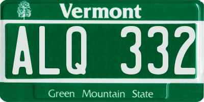 VT license plate ALQ332