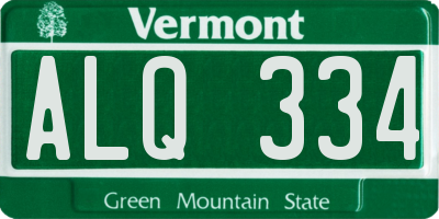 VT license plate ALQ334