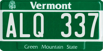 VT license plate ALQ337