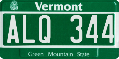 VT license plate ALQ344